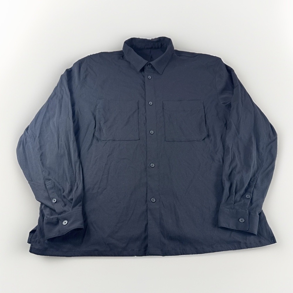 Lululemon Commission Shirt Mens XL Black Long Sleeve Button Up Stretch Preppy